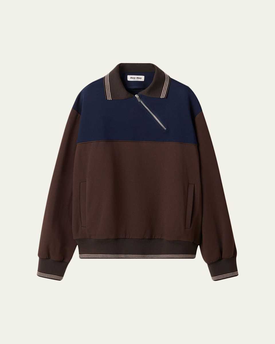 Oversized Two-Tone Knit Sweater